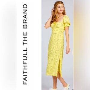 Faithfull the Brand Dress- La Flica Floral Evelyn Midi dress M $189